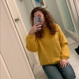 Zara Fuzzy Yellow Sweater
